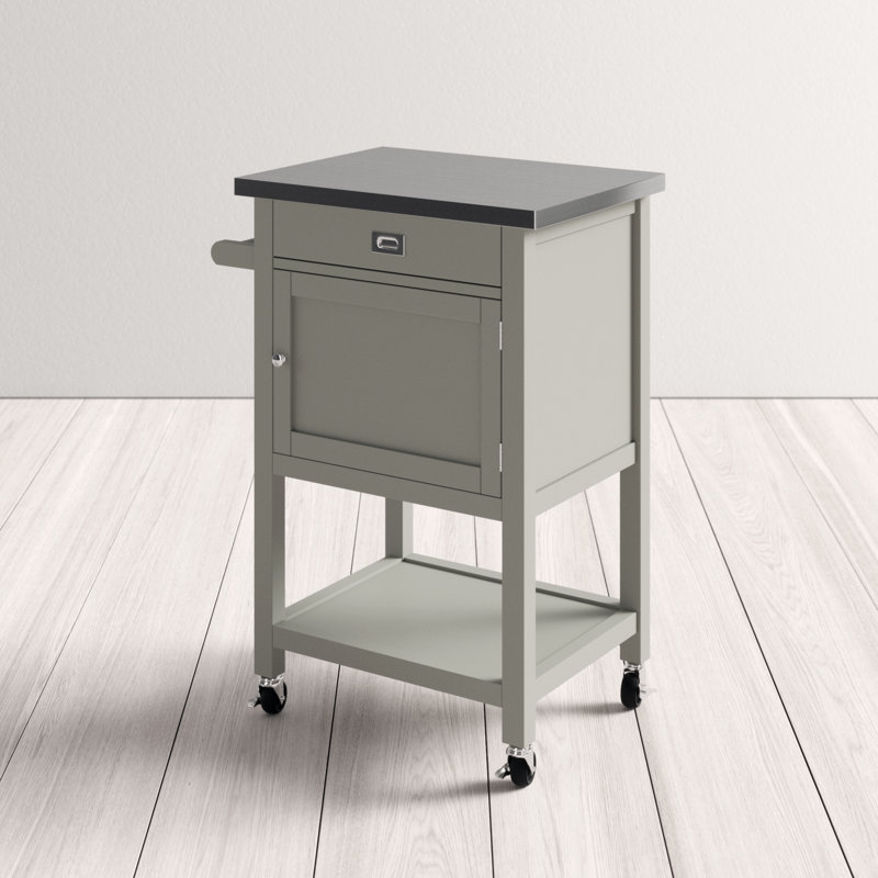 Eira Kitchen Cart with Stainless Steel Top & Reviews AllModern